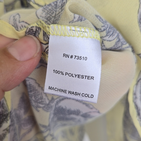 Ivy Jane Yellow Floral Blouse Boho Style 3/4 Sleeve Sz XL - Picture 7 of 9